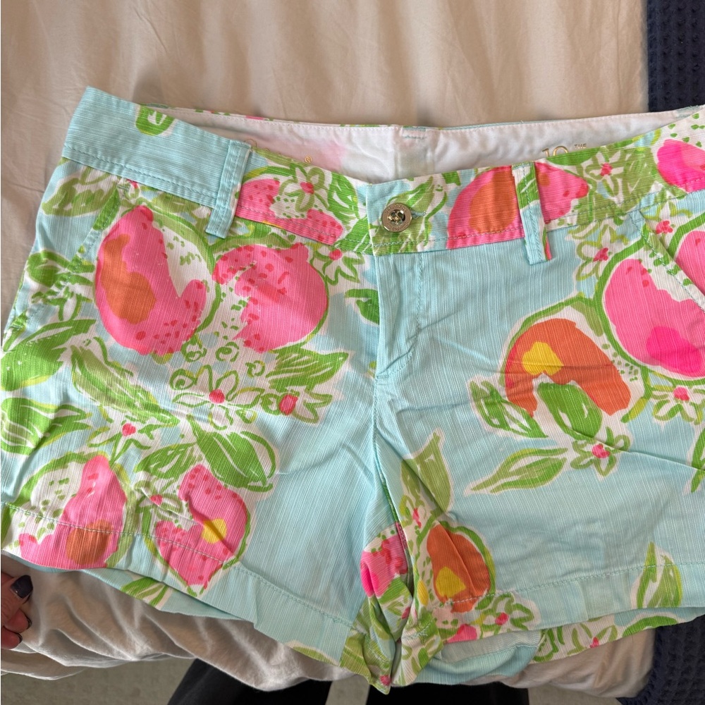 Lilly Pulitzer Light Blue and Pink Floral Women's Shorts